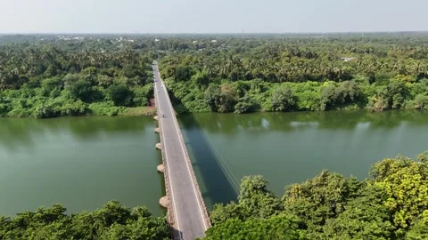Ambika River Bridge located in Navsari District , Gujarat -India Stock Footage 254488357
