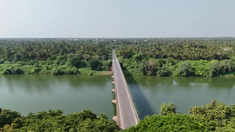 Ambika River Bridge located in Navsari District , Gujarat -India Stock Footage 254488433