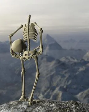 Ambition of the dead on the top of the cliff Stock Illustration