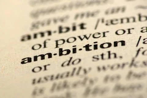 Ambition  meaning in dictionary Foto stock