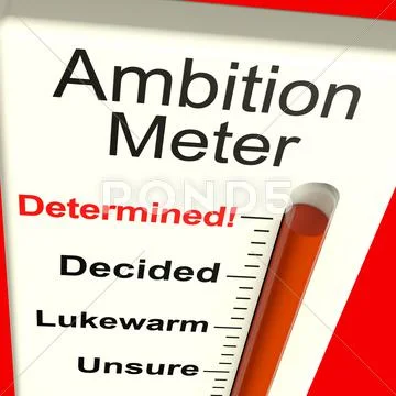 Ambition meter showing motivation and drive Stock Illustration