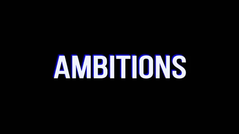 Ambitions. Animation of Text With Glitch Effect Vídeo Stock 121625784