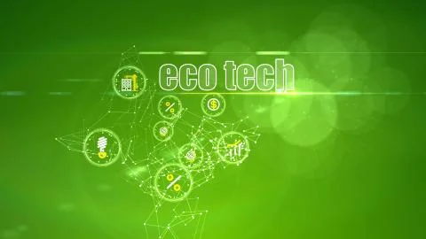 An ambitious 3d illustration of eco tech ideas getting revenue. They look lik Stock Illustration