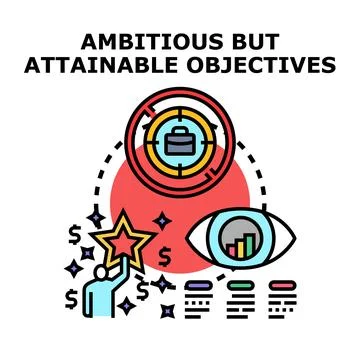 Ambitious but attainable objectives concept vector illustration Stock Illustration