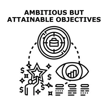 Ambitious but attainable objectives concept vector illustration Stock Illustration
