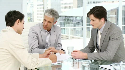 Ambitious businessmen having a brainstorming Stock Footage