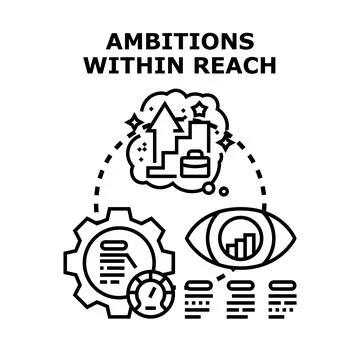 Ambitious goals within reach concept illustration Stock Illustration