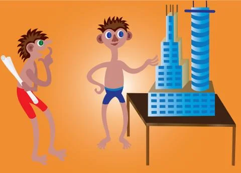Ambitious kids 12 Stock Illustration