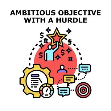 Ambitious objective achieving through process, team, and communication Stock Illustration