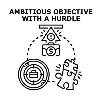 Ambitious objective and business challenge concept Stock Illustration