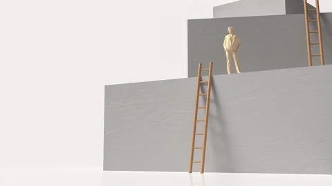 Ambitious Steps Toward Success 3d render. Stock Illustration