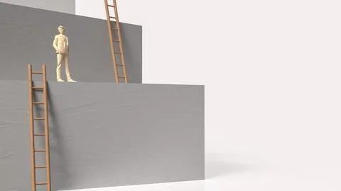 Ambitious Steps Toward Success 3d render. Stock Illustration
