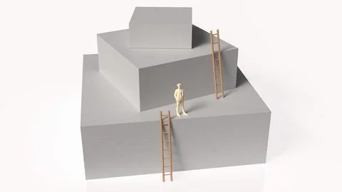 Ambitious Steps Toward Success 3d render. Stock Illustration