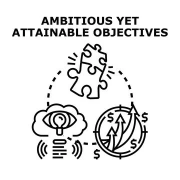 Ambitious yet attainable objectives concept vector 库存插图