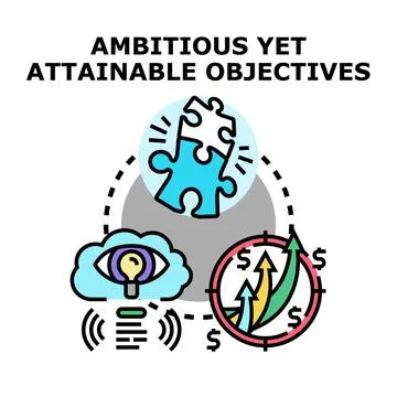 Ambitious yet attainable objectives concept vector Stock Illustration