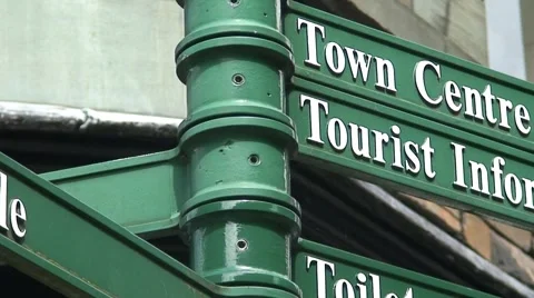 Ambleside Direction Signs Stock Footage 989827