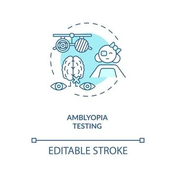 Amblyopia testing concept icon Stock Illustration