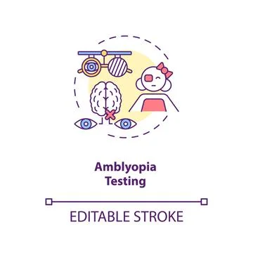 Amblyopia testing concept icon Stock Illustration