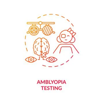 Amblyopia testing concept icon Illustrazione stock