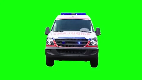 Ambulance 4K green screen isolate. Stock Footage 328543480