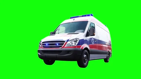 Ambulance 4K green screen isolate. Stock Footage 328543506