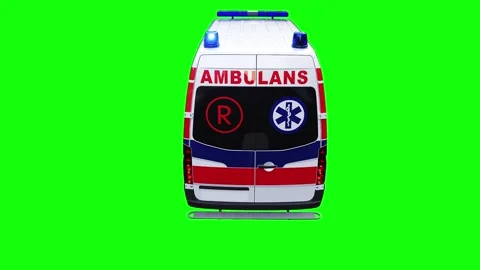 Ambulance 4K green screen isolate. Stock Footage 328543512