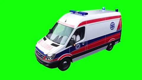 Ambulance 4K green screen isolate. Stock Footage 328543530