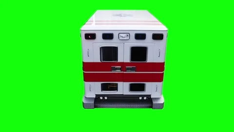 Ambulance 4K green screen isolate. Stock Footage 328543551