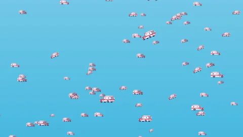 Ambulance 8K loop animation flying towards camera Stock Footage 157013518