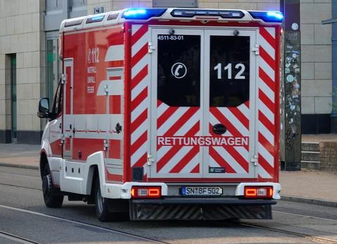 An ambulance in action Stock Photos