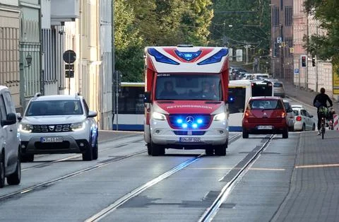 An ambulance in action Stock Photos