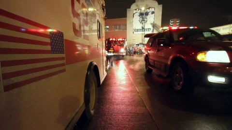 Ambulance with American Flag Stock Footage 644787