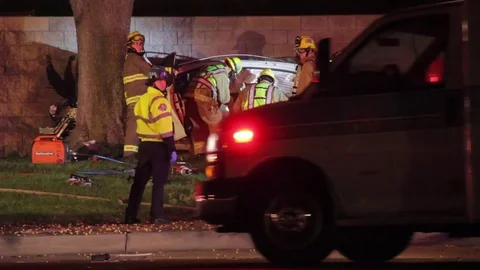 Ambulance Arriving On Scene Stock Footage 82957173
