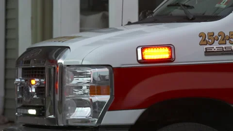 Ambulance Bottom Siren Front Side On 4K Stock Footage 145956420