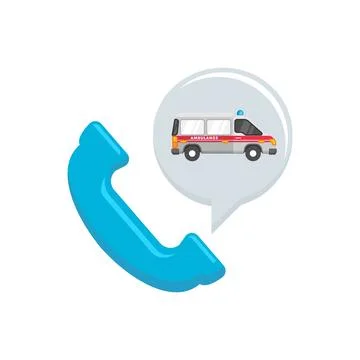 Ambulance call vector illustration in flat style design Stock Illustration
