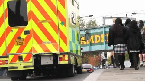 Ambulance - camden town london Stock Footage