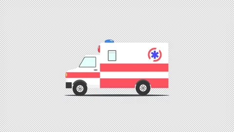 Ambulance car, animation, flat cartoon c... | Stock Video | Pond5