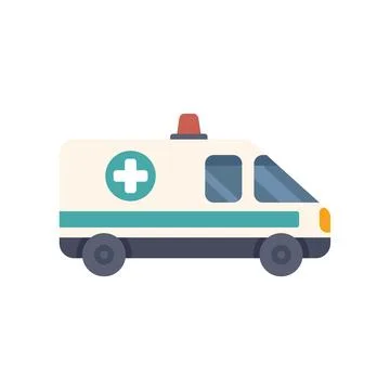 Ambulance car flashing light first aid emergency medical transportation Stock Illustration