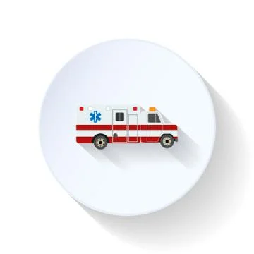 Ambulance car flat icon Stock Illustration