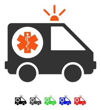 Ambulance Car Flat Icon Illustrazione stock
