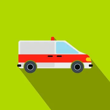Ambulance car flat icon Illustrazione stock