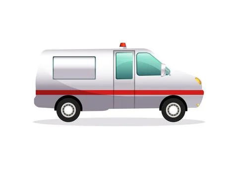Ambulance Car In Flat Style Vector Illustrazione stock