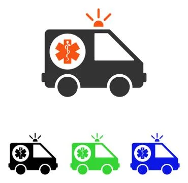 Ambulance Car Flat Vector Icon Illustrazione stock