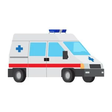 Ambulance Car Flat Vector Isolated Icon イラスト素材