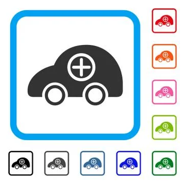 Ambulance Car Framed Icon Illustrazione stock