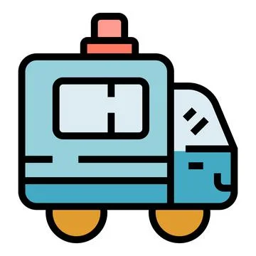Ambulance car icon vector flat イラスト素材