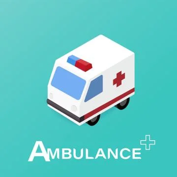 Ambulance car isometric vector design Stock Illustration