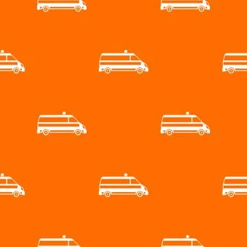 Ambulance car pattern seamless Stock Illustration