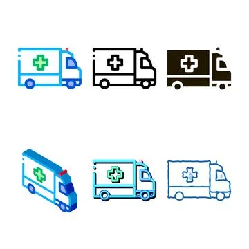 Ambulance car range icon vector outline Ilustración de archivo