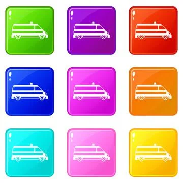 Ambulance car set 9 イラスト素材